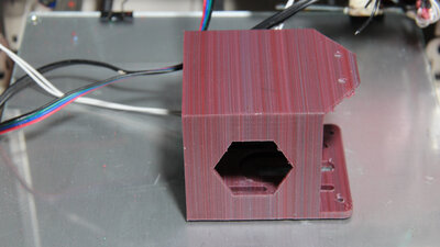 Direct Granulat Extruder V3, Example Steppmer motor mount with colored raw material