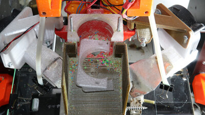 Direkt Granulat Extruder V6.2: Eintauchtiefe Schraube