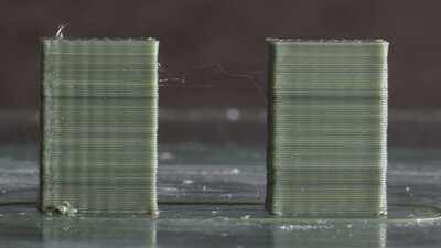 Test print Retract, negative Deretract