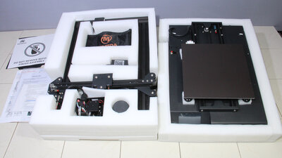 Mingda D2 3D printer, content of shipping box