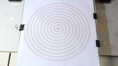 Conversion of Zonestar 3D printer to a Plotter, sample print: Spirals