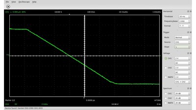 Oscilloscope plot falling voltage