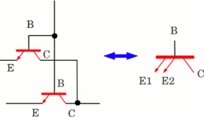 Multiple-emitter transistor