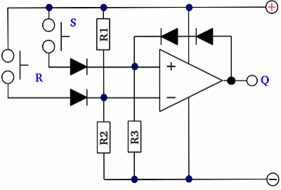 Bistable multivibrator with op-amp