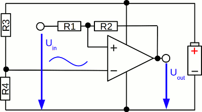 Schmitt-Trigger with single supply voltage