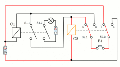 T flip-flop with relays, working principle