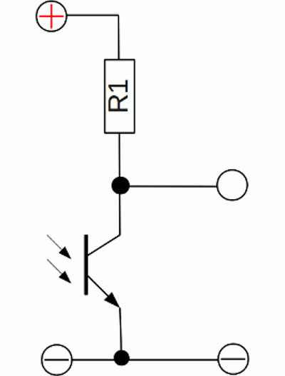 Voltage with variable resistor operating as sensor